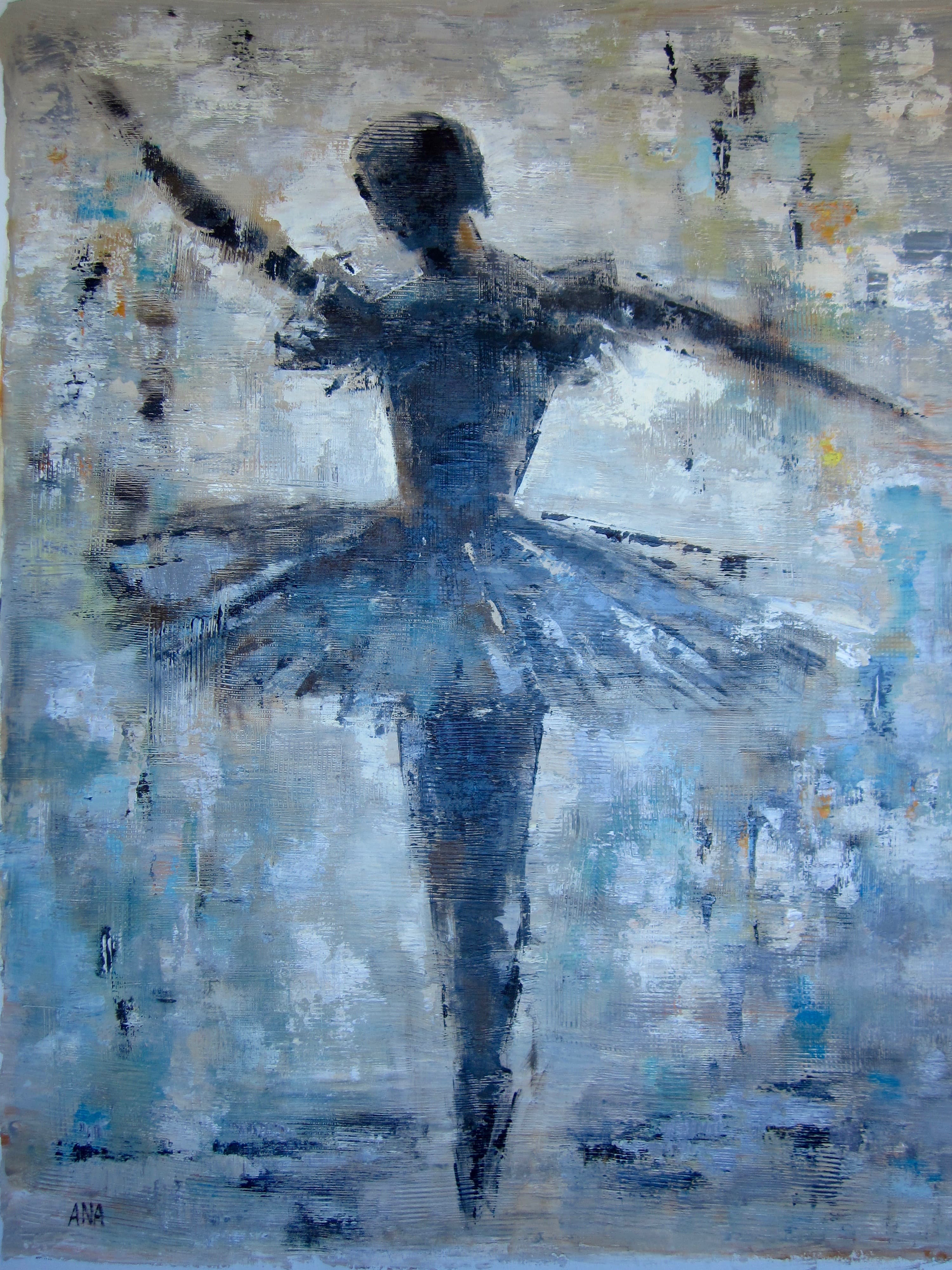 Abstract modern art painting featuring bold colors and contemporary composition by Ana Chemikos